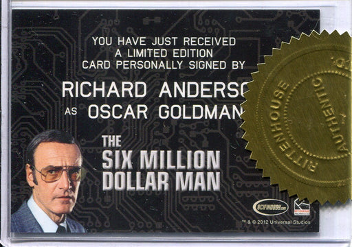 Bionic Collection Richard Anderson as Oscar Goldman Incentive Autograph Card - TvMovieCards.com