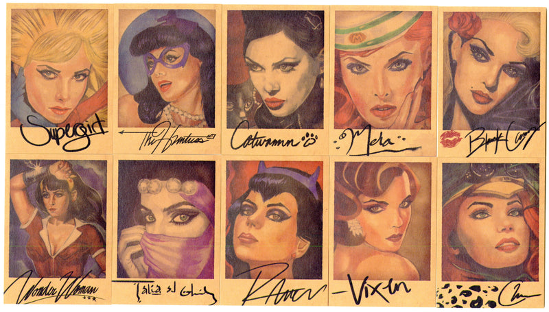 DC Comics Bombshells III Vintage Photographs Card Set V1-V10 Art by Marcia Dye - TvMovieCards.com
