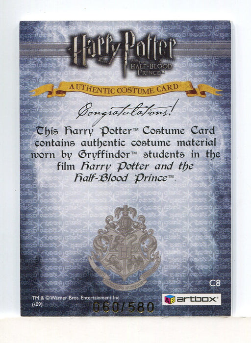 Harry Potter Half Blood Prince Gryffindor Students Costume Card C8 HP #060/580 - TvMovieCards.com