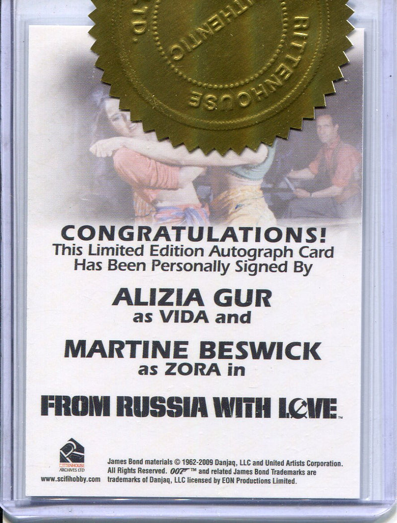 James Bond Archives Spectre Alizia Gur & Martine Beswick Dual Autograph Card - TvMovieCards.com