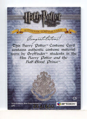 Harry Potter Half Blood Prince Gryffindor Students Costume Card HP C5 #364/630 - TvMovieCards.com