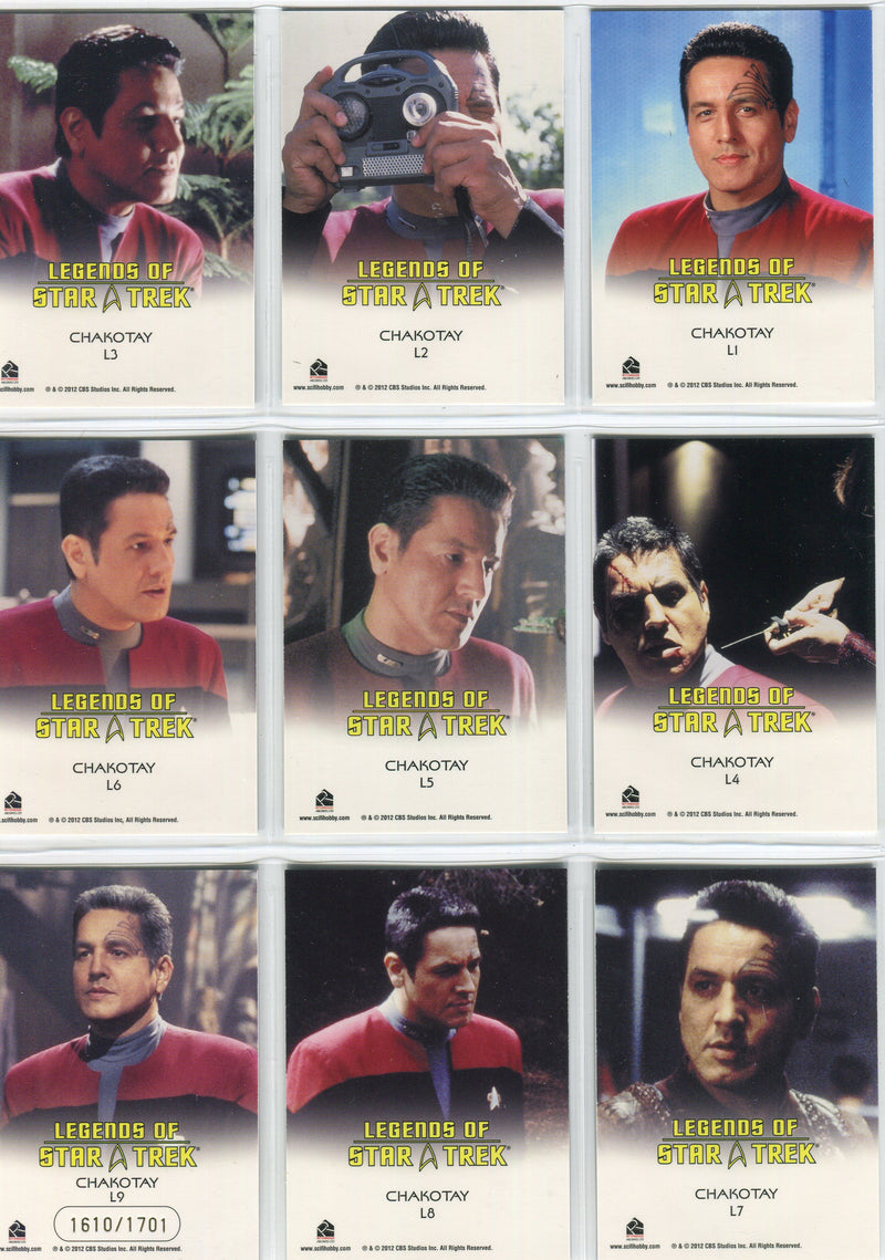 Legends Of Star Trek Series 31: Chakotay Chase Card Set L1-L9 - TvMovieCards.com