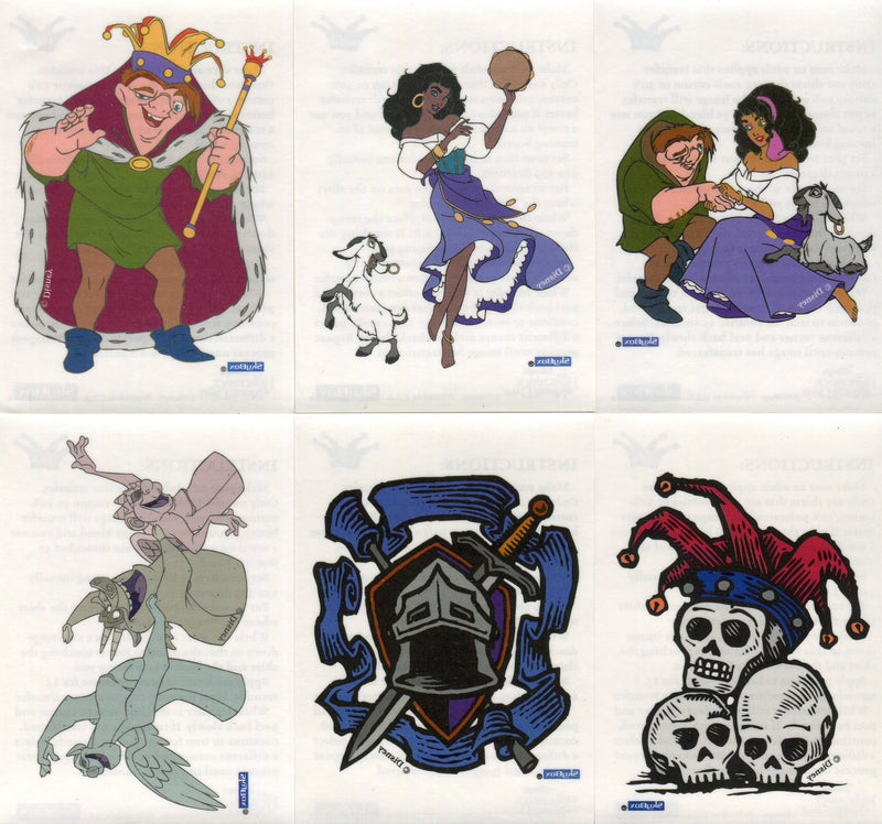Hunchback of Notre Dame Disney Movie Tattoos Chase Card Set 6 Tattoos - TvMovieCards.com