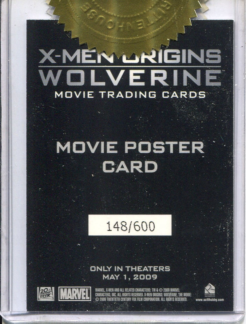 X-Men Origins: Wolverine Movie "Movie Poster" Case Topper Chase Card #148/600 - TvMovieCards.com