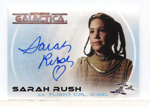 Battlestar Galactica Colonial Warriors Sarah Rush Autograph Card A18 - TvMovieCards.com