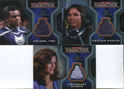 Battlestar Galactica Colonial Warriors Costume Card Set CC2 thru CC12 - TvMovieCards.com