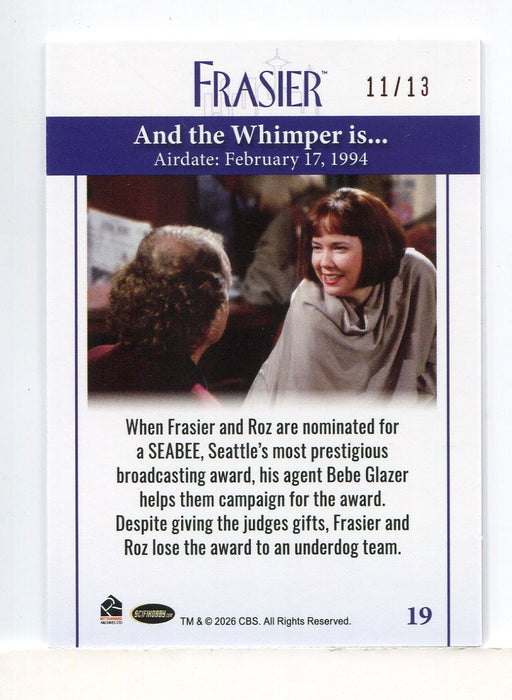 Frasier TV Show Premiere Edition Case Topper Parallel Chase Card #19 11/13 - TvMovieCards.com