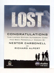 Lost Archives 2010 Nestor Carbonell as Richard Alpert Autograph Card - TvMovieCards.com