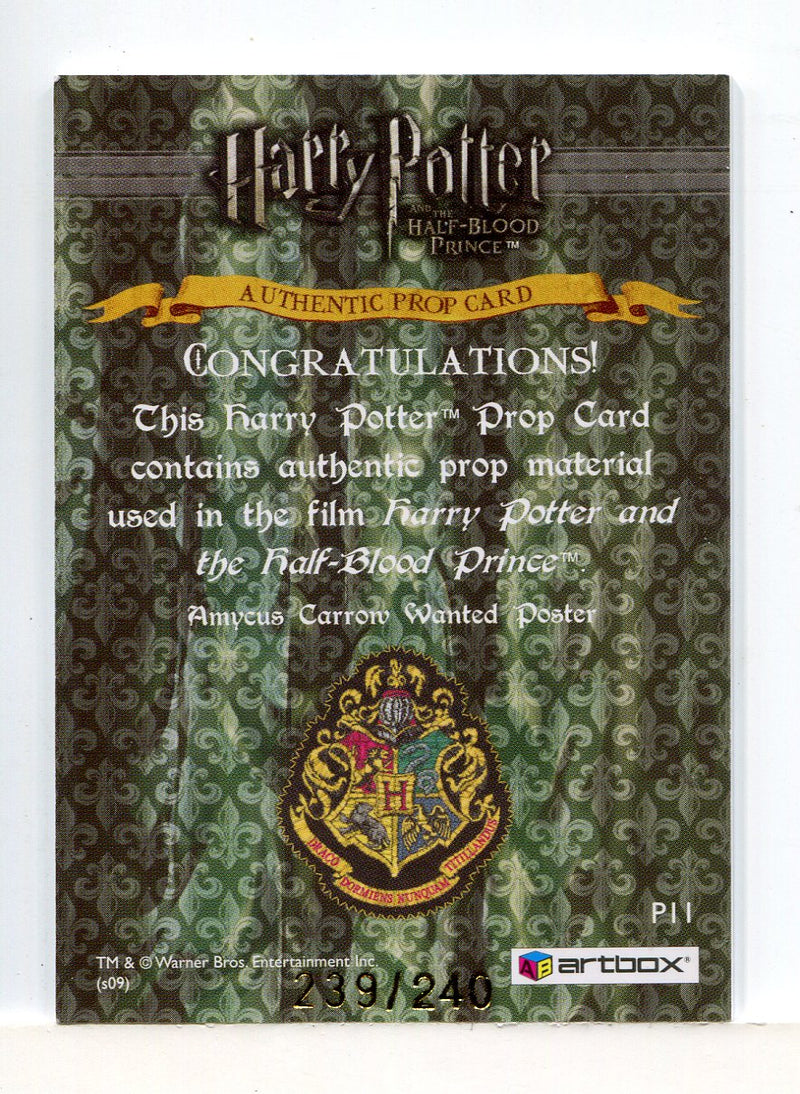 Harry Potter Half Blood Prince Update Wanted Poster Prop Card HP P11 #239/240 - TvMovieCards.com