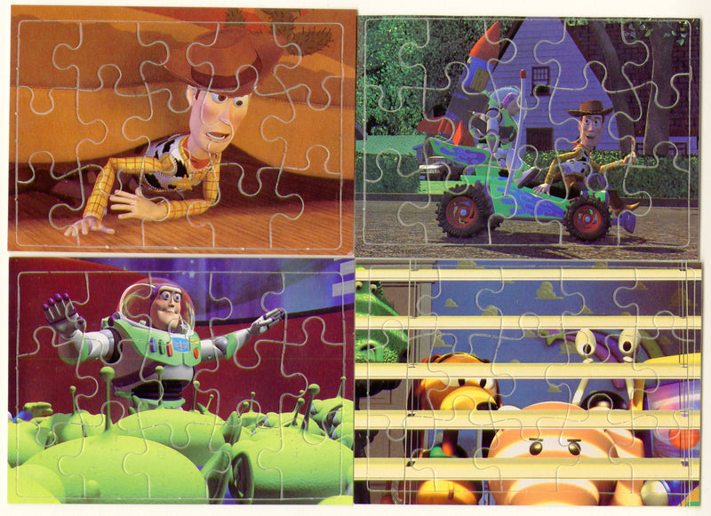 Toy Story Series 1 Disney Movie Puzzle 4 Card Set Skybox 1995