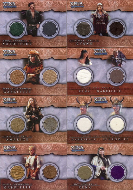 Xena Beauty and Brawn Double Costume Card Set DC1 thru DC8 - TvMovieCards.com