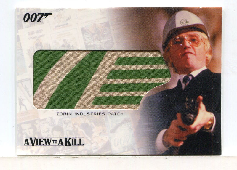 James Bond Complete Zorin Industries Patch Relic Card RC9