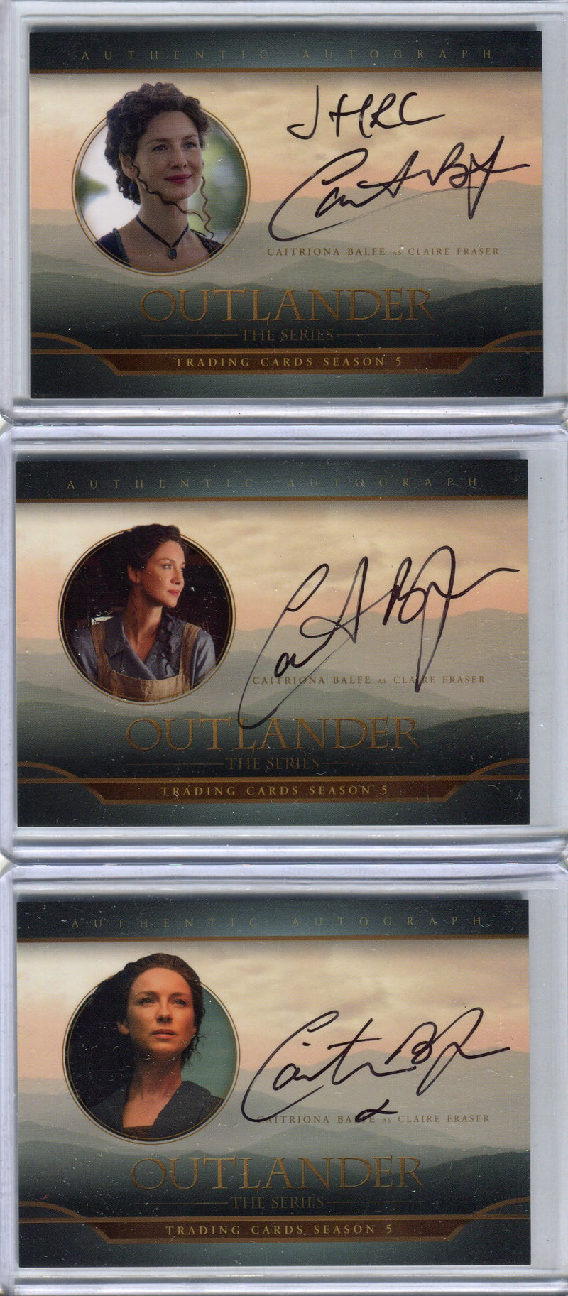 Outlander Season 5 Caitriona Balfe as Claire Fraser CB1 CB2 CB3 Autograph Card Set