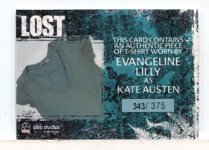 Lost Archives Evangeline Lilly as Kate Austen Relic Costume Card #343/375