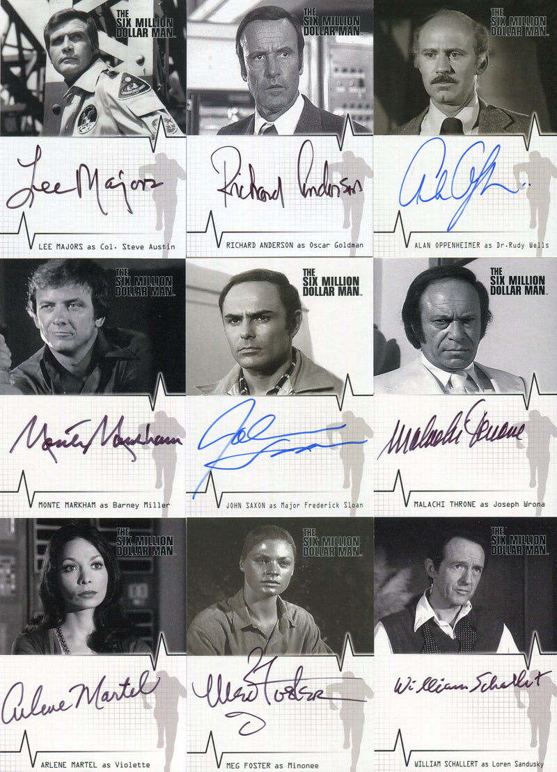 Six Million Dollar Man Seasons 1 & 2 Autograph Card Set 12 Cards