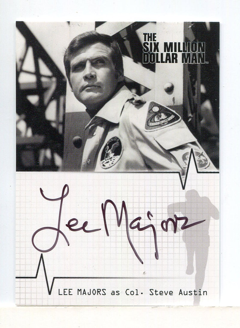 Six Million Dollar Man 1 & 2 Lee Majors as Steve Austin Autograph Card A1