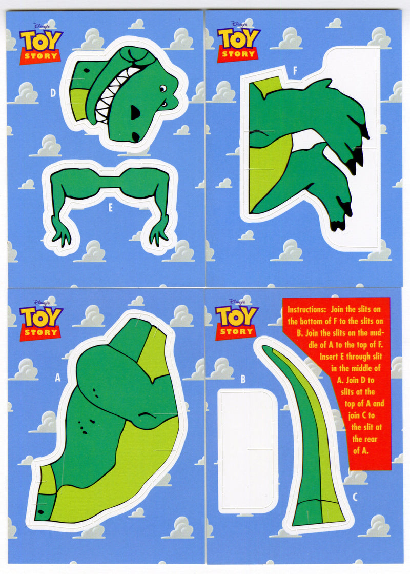 Toy Story Series 1 Disney Movie Rex 4 Card Standee Card Set Skybox 1995