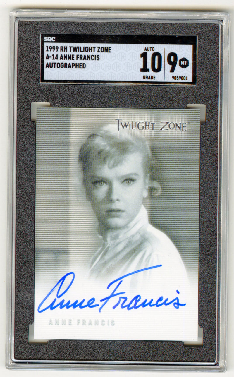 Twilight Zone Premiere Edition Anne Francis Autograph Card A-14 SGC Auto 10
