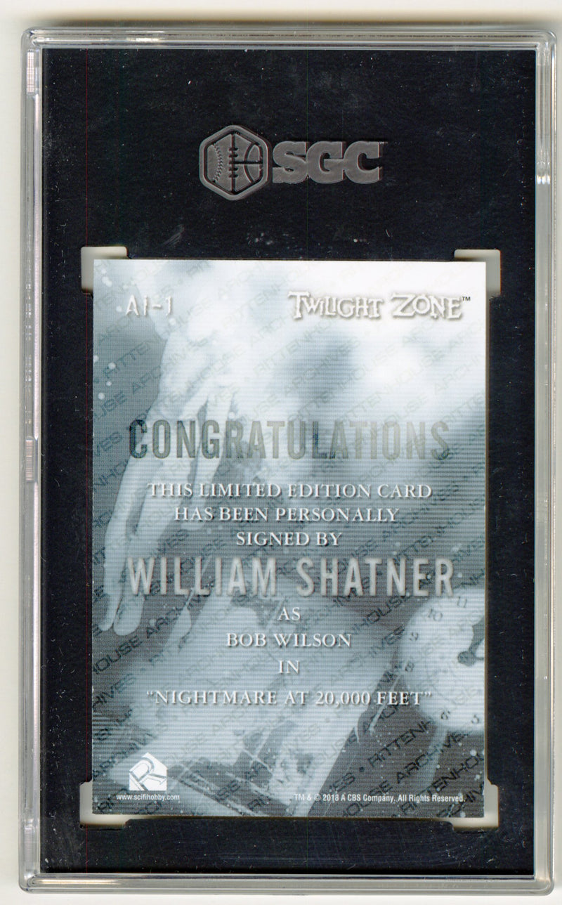 2020 The Twilight Zone Archives William Shatner Ai-1 Inscription "Bob Wilson" SGC 10
