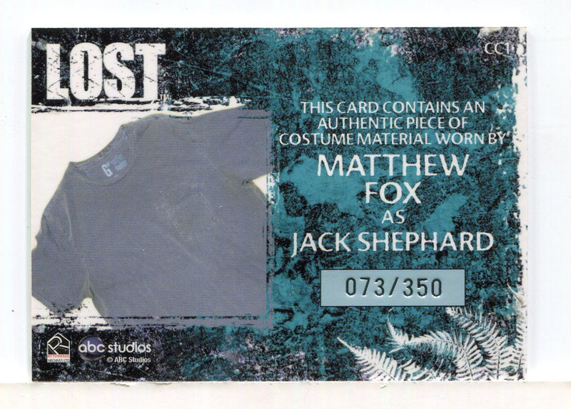 Lost Relics Matthew Fox as Jack Shephard Relic Costume Card CC1 #073/350