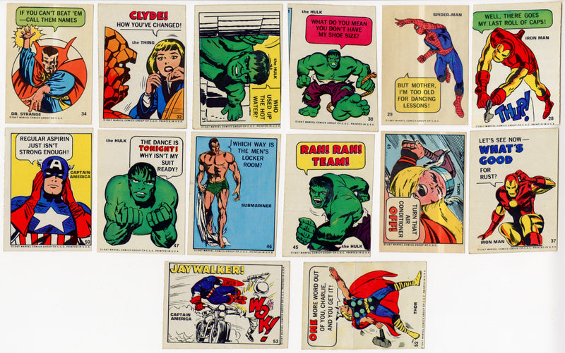 1967 Marvel Super Heroes Stickers Trading Card Lot 32/55 Philadelphia Gum