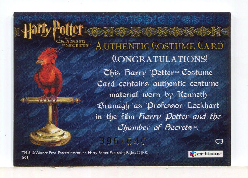 Harry Potter Chamber Secrets Professor Lockhart Costume Card HP C3 #396/640 - TvMovieCards.com
