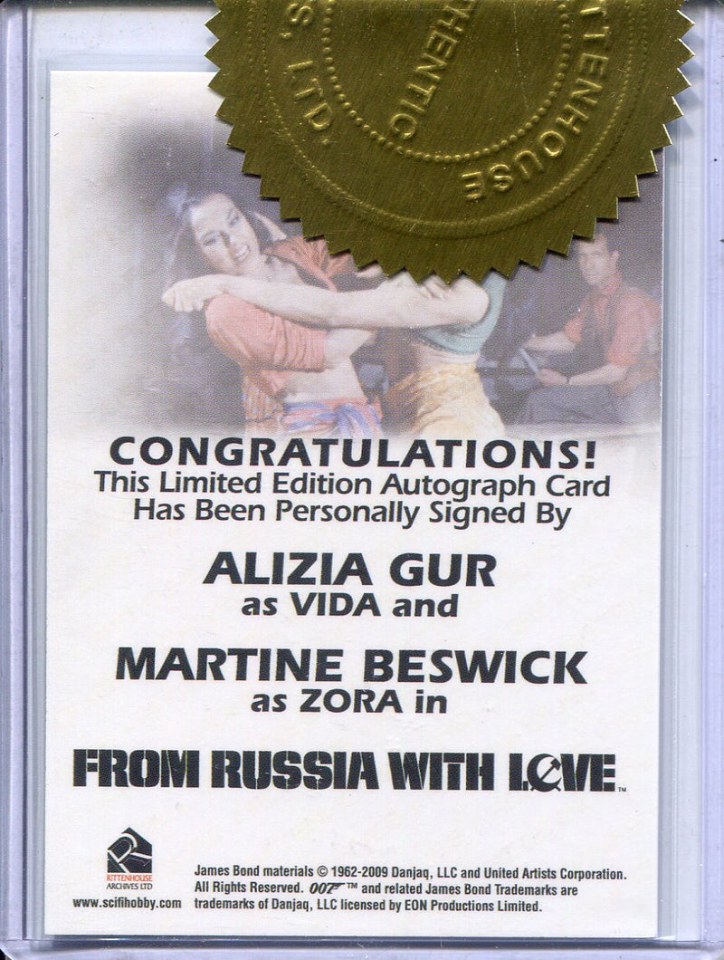 James Bond Archives Spectre Alizia Gur & Martine Beswick Dual Autograph Card