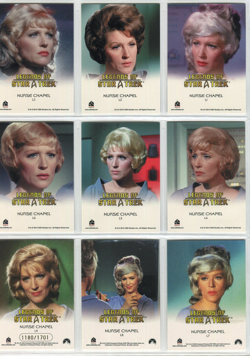 Legends Of Star Trek Series 5 Nurse Chapel Chase Card Set L1-L9