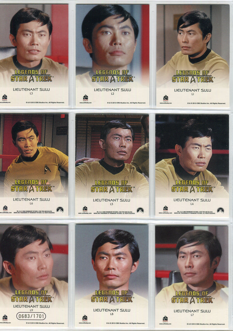 Legends Of Star Trek Series 4 Lieutenant Sulu Chase Card Set L1-L9 - TvMovieCards.com