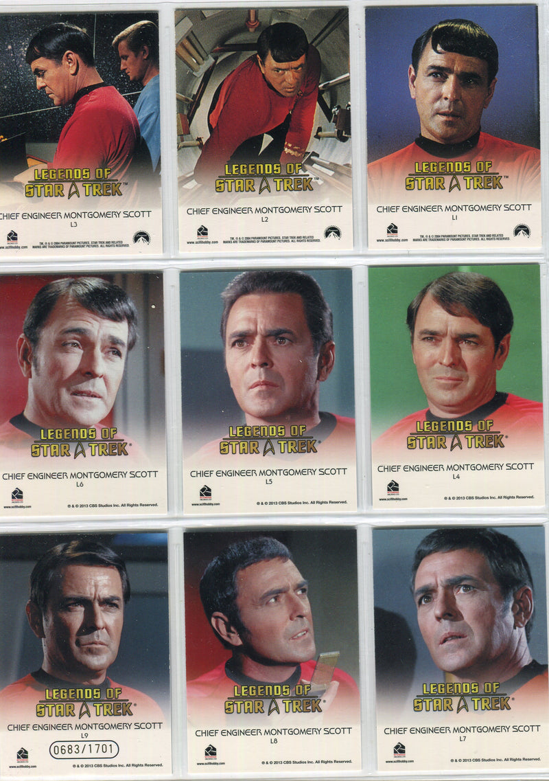 Legends Of Star Trek Series 4 Scotty Montgomery Scott Chase Card Set L1-L9