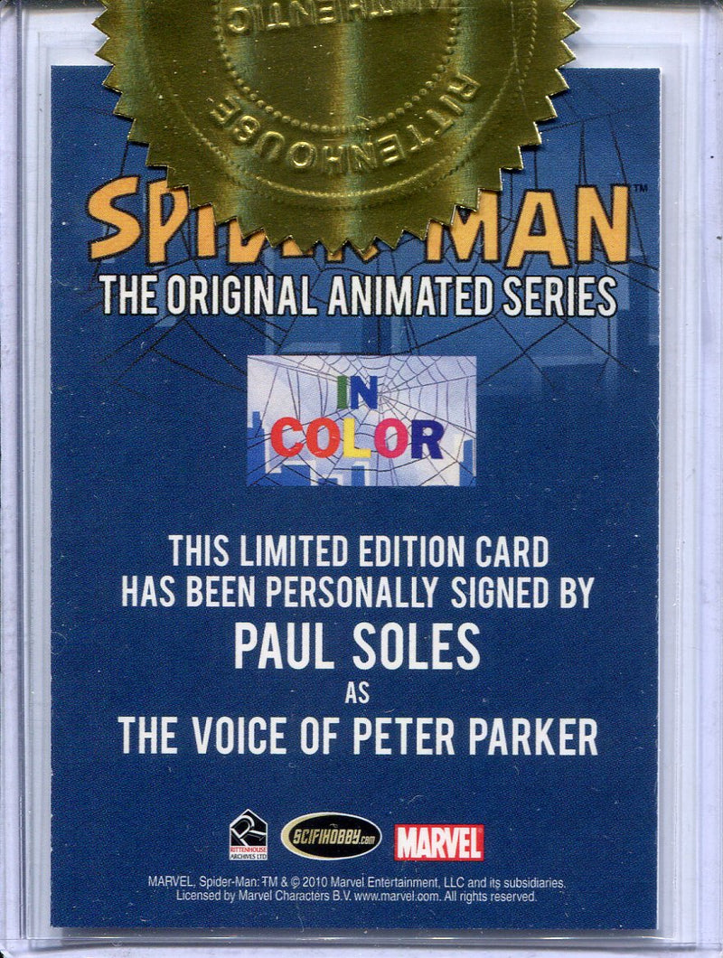 Spider-Man Animated Series Paul Soles Autograph Card & Lenticular Set