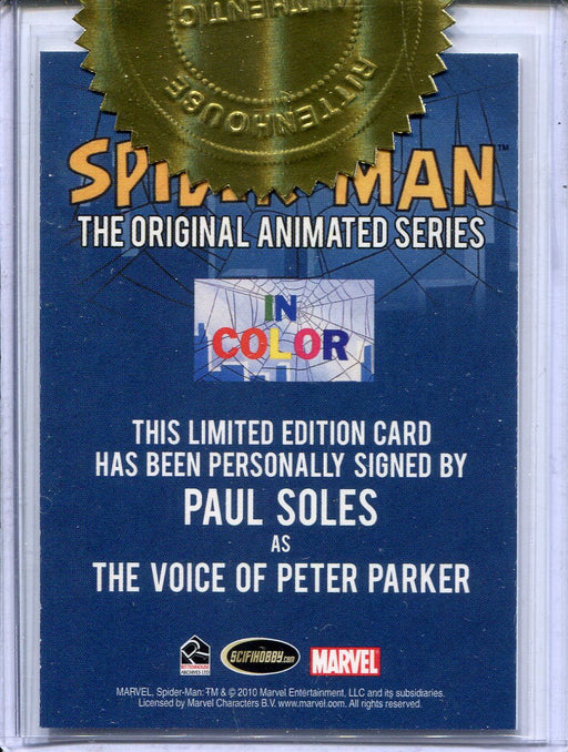Spider-Man Animated Series Paul Soles Autograph Card & Lenticular Set - TvMovieCards.com