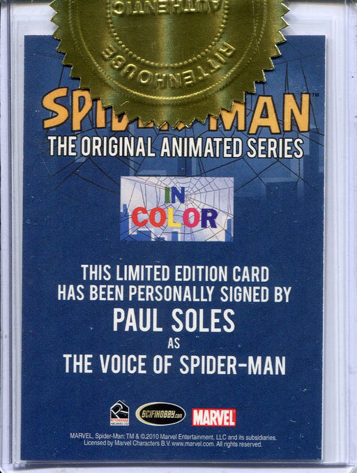 Spider-Man Original Animated Series Paul Soles Autograph Card & Lenticular Set - TvMovieCards.com