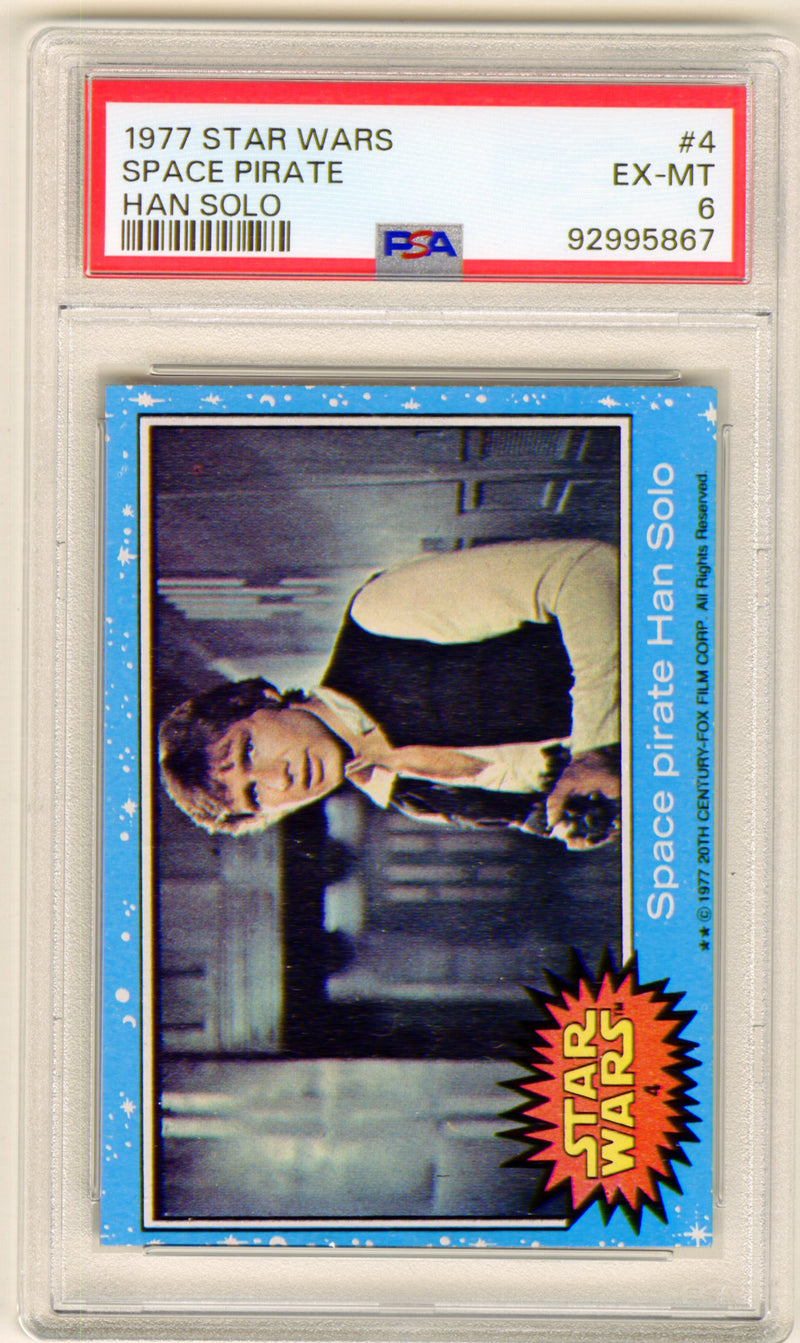 1977 Star Wars Space Pirate Han Solo #4 Trading Card PSA 6 EX-MT