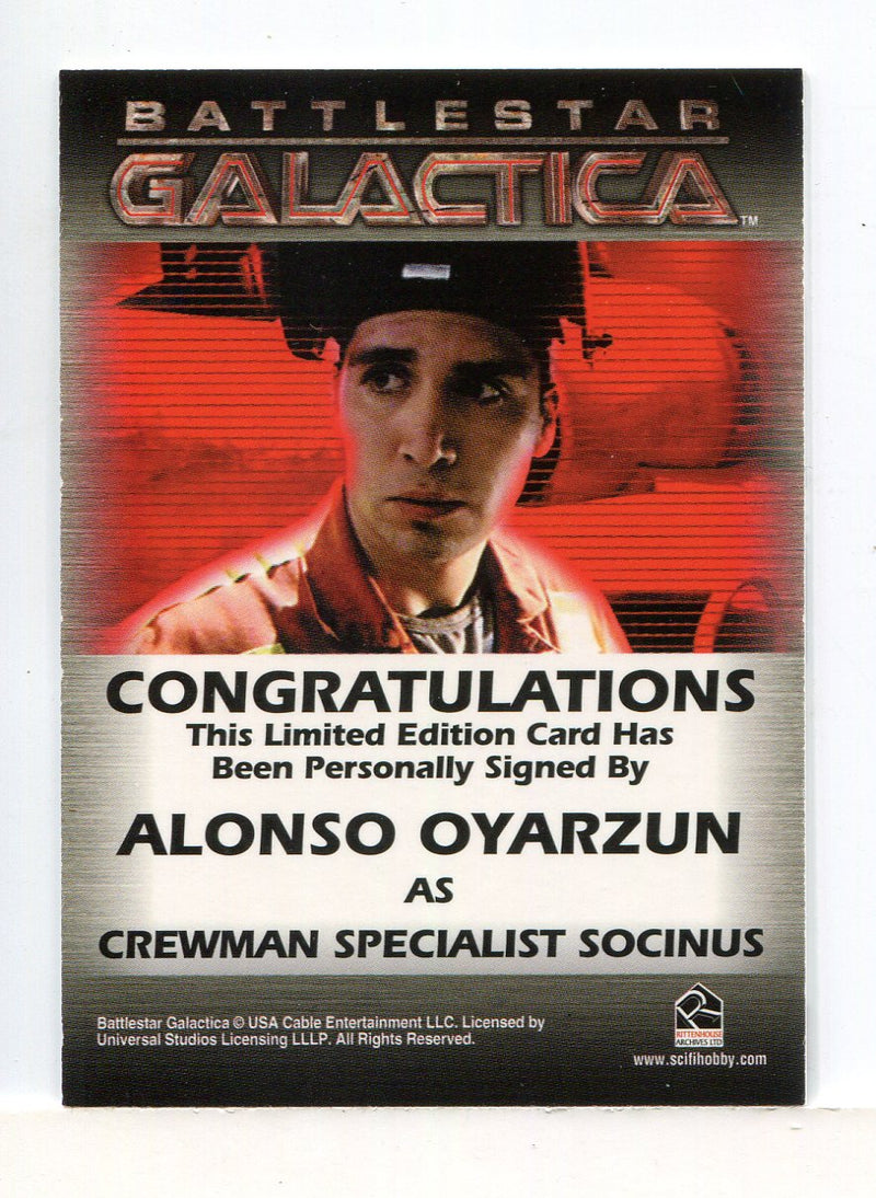 Battlestar Galactica Season One Alonso Oyarzun Autograph Card
