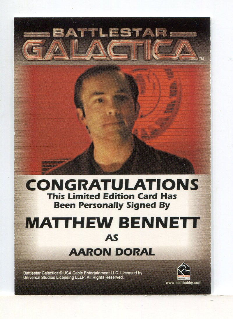Battlestar Galactica Premiere Edition Matthew Bennett Autograph Card