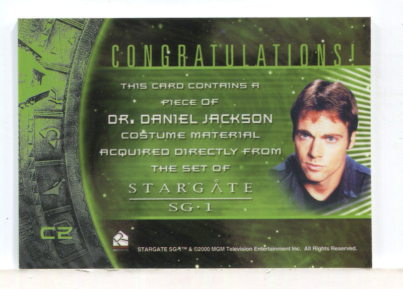 Stargate SG-1 Premiere Edition Dr. Daniel Jackson Costume Card C2
