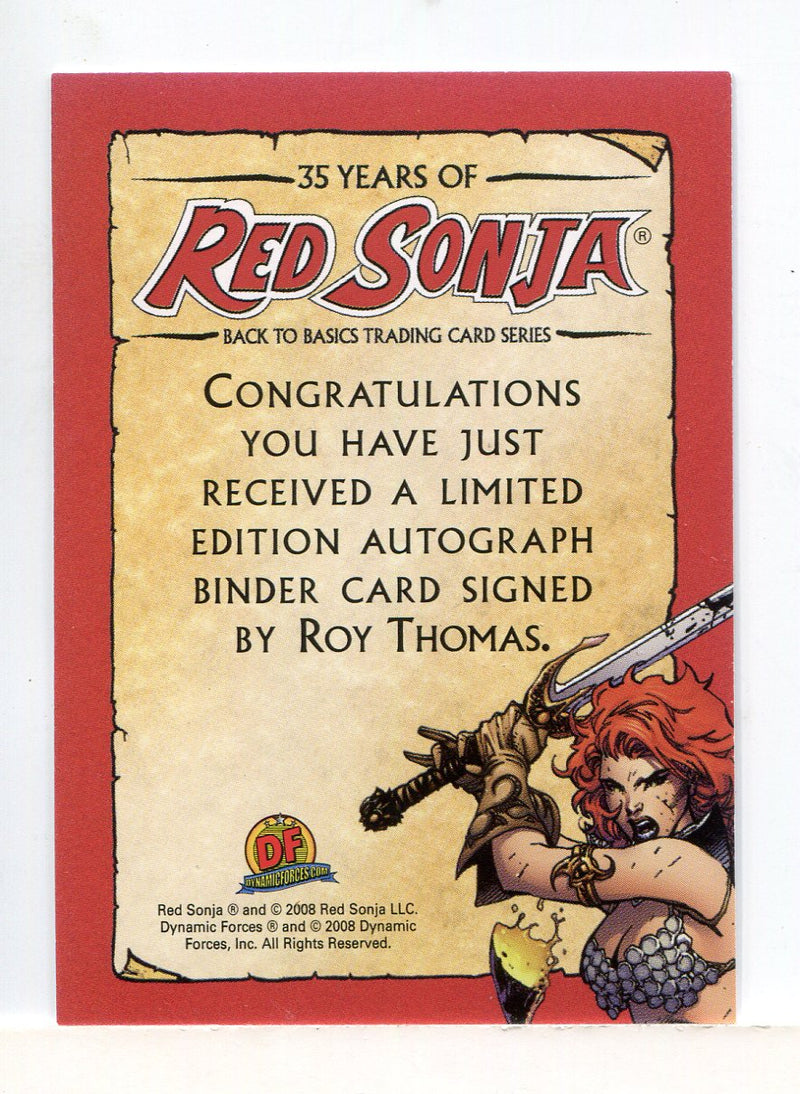 35 Years of Red Sonja Autograph Artist Card Roy Thomas Dynamic Forces 2009