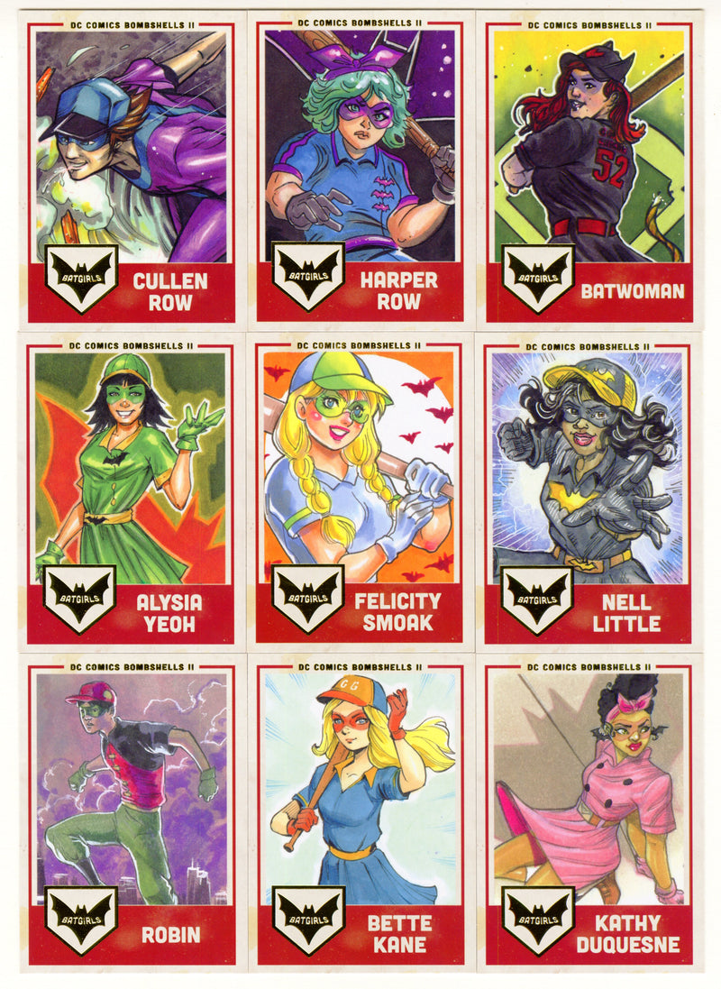 DC Comics Bombshells II Gold Parallel Foil Batgirls Trading Card Set G1-G9