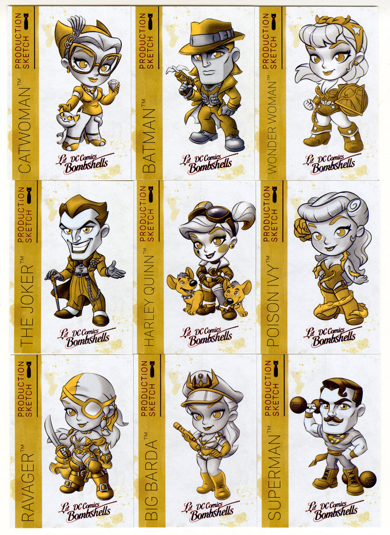 DC Comics Bombshells II Red Foil Lil Golden Goddesses Card Set A01-09
