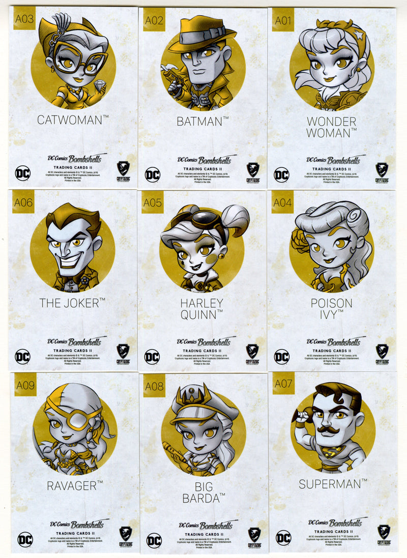 DC Comics Bombshells II Gold Parallel Foil Lil Golden Goddesses Card Set A01-09