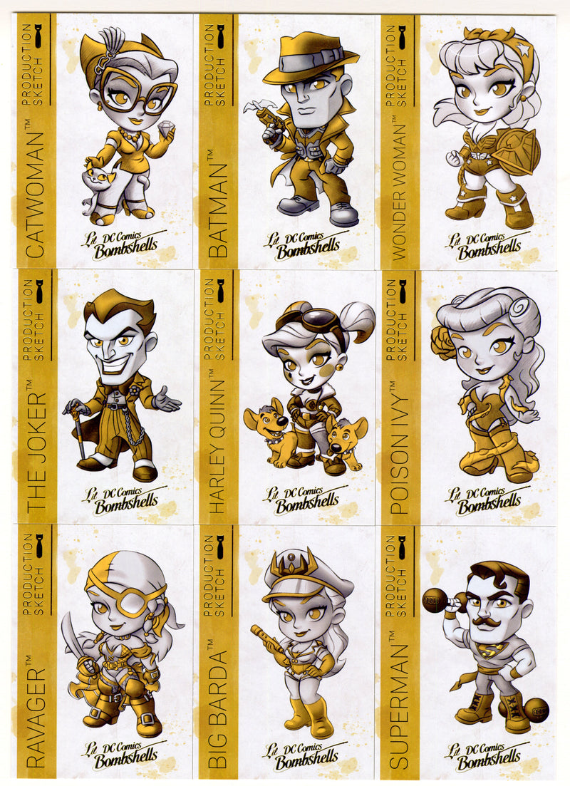 DC Comics Bombshells II Gold Parallel Foil Lil Golden Goddesses Card Set A01-09