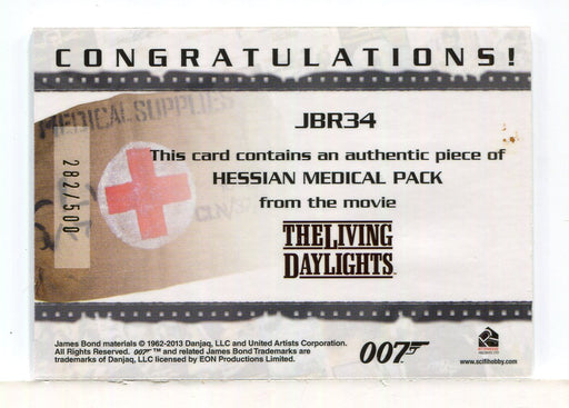 James Bond Archives 2014 Edition Hessian Medical Pack Relic Card JBR34 #282/500 - TvMovieCards.com