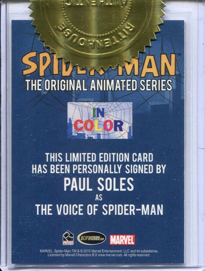 Spider-Man Original Animated Series Paul Soles Autograph Card & Lenticular Set
