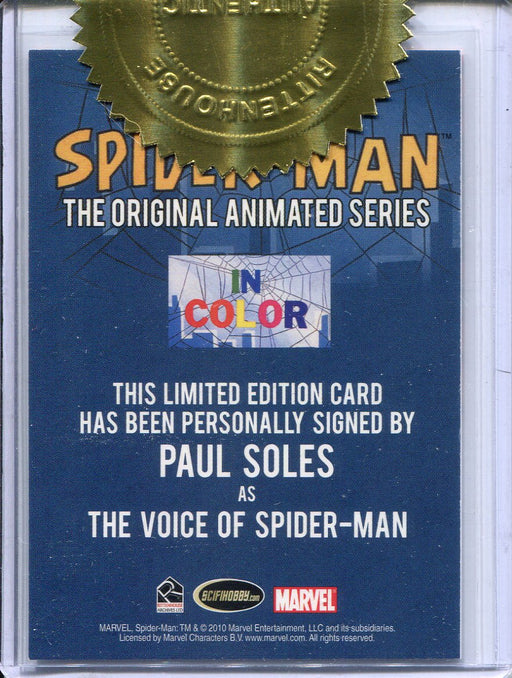 Spider-Man Original Animated Series Paul Soles Autograph Card & Lenticular Set - TvMovieCards.com