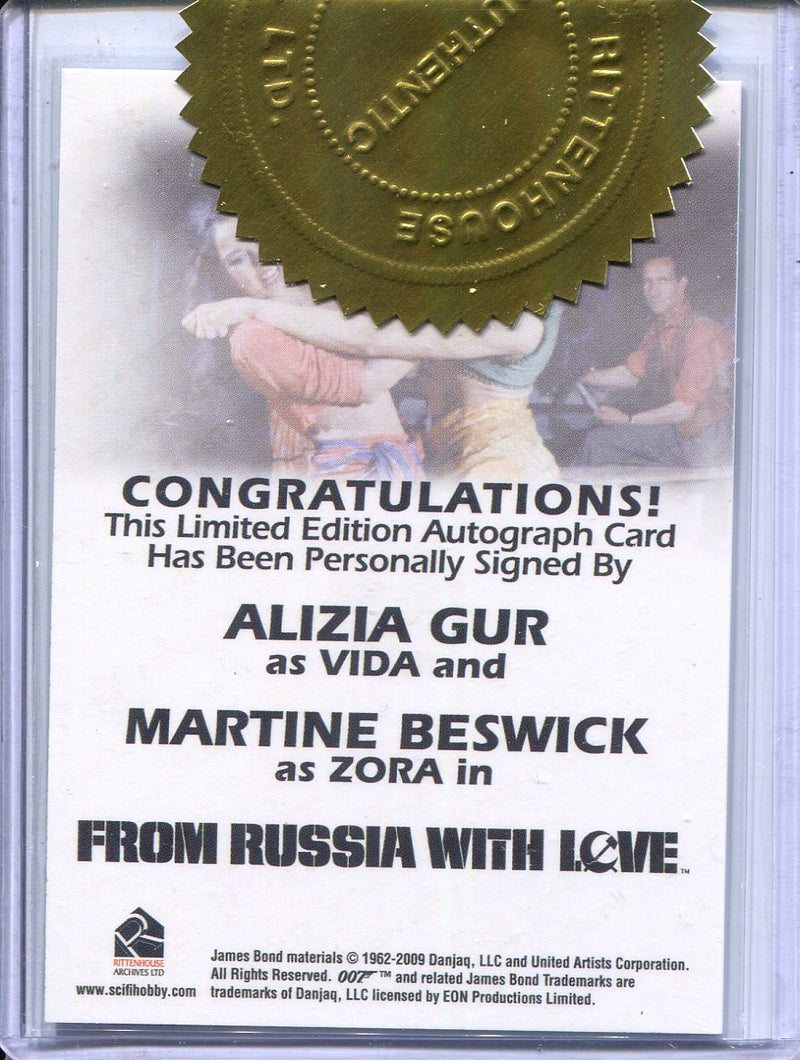 James Bond Archives Spectre Alizia Gur & Martine Beswick Dual Autograph Card
