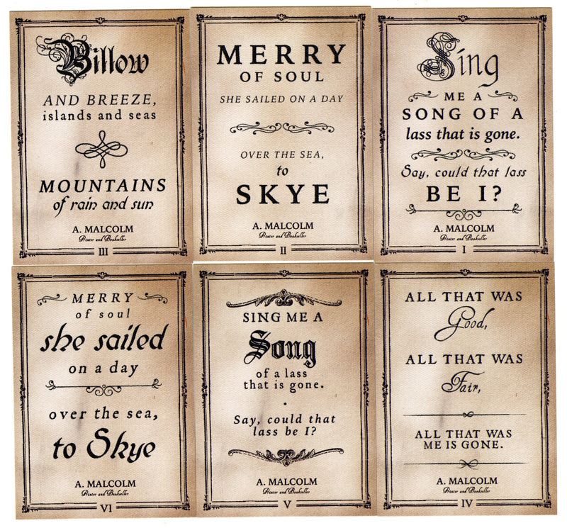Outlander Season 3 Canvas Parallel Skye Boat Song Card Set Q1-Q6