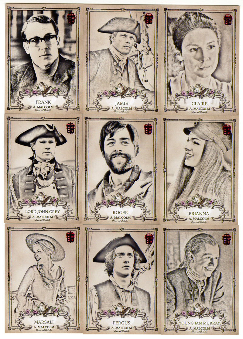Outlander Season 3 Red Fraser Seal Foil Parallel Character Card Set C1-C9