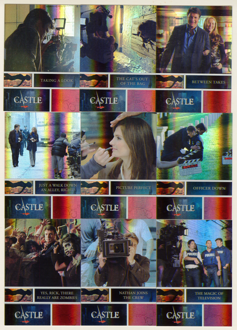 2014 Castle Seasons 3 & 4 Behind the Scenes  Foil Parallel Insert Card Set B1-B9