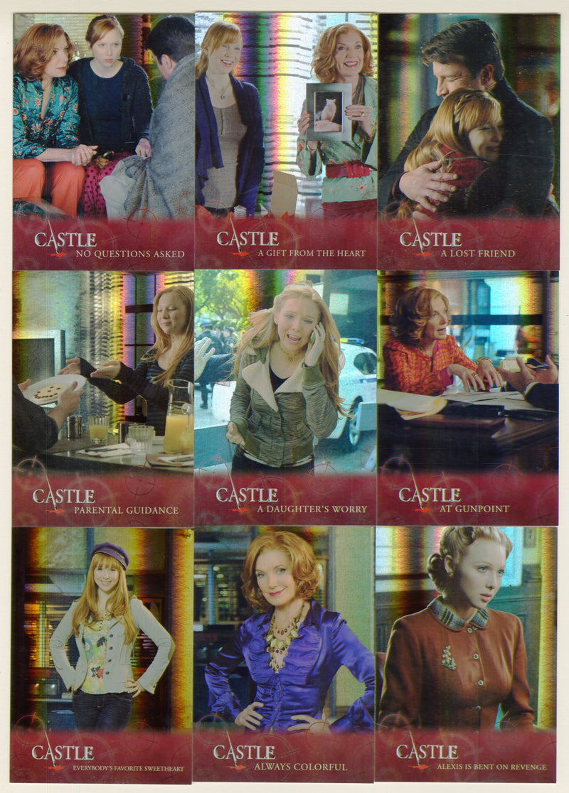 2014 Castle Seasons 3 & 4 Family Ties Foil Parallel Insert Card Set FT1-FT9